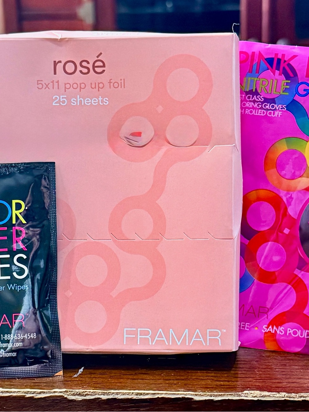 Framar Rose Pop Up Foil Gloves Wipes Hair Color Bundle Est MSRP $18